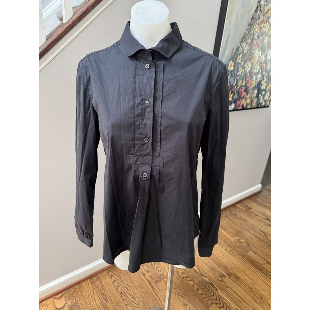 Prada Stretch Cotton Button Down Collared Long Sl… - image 2